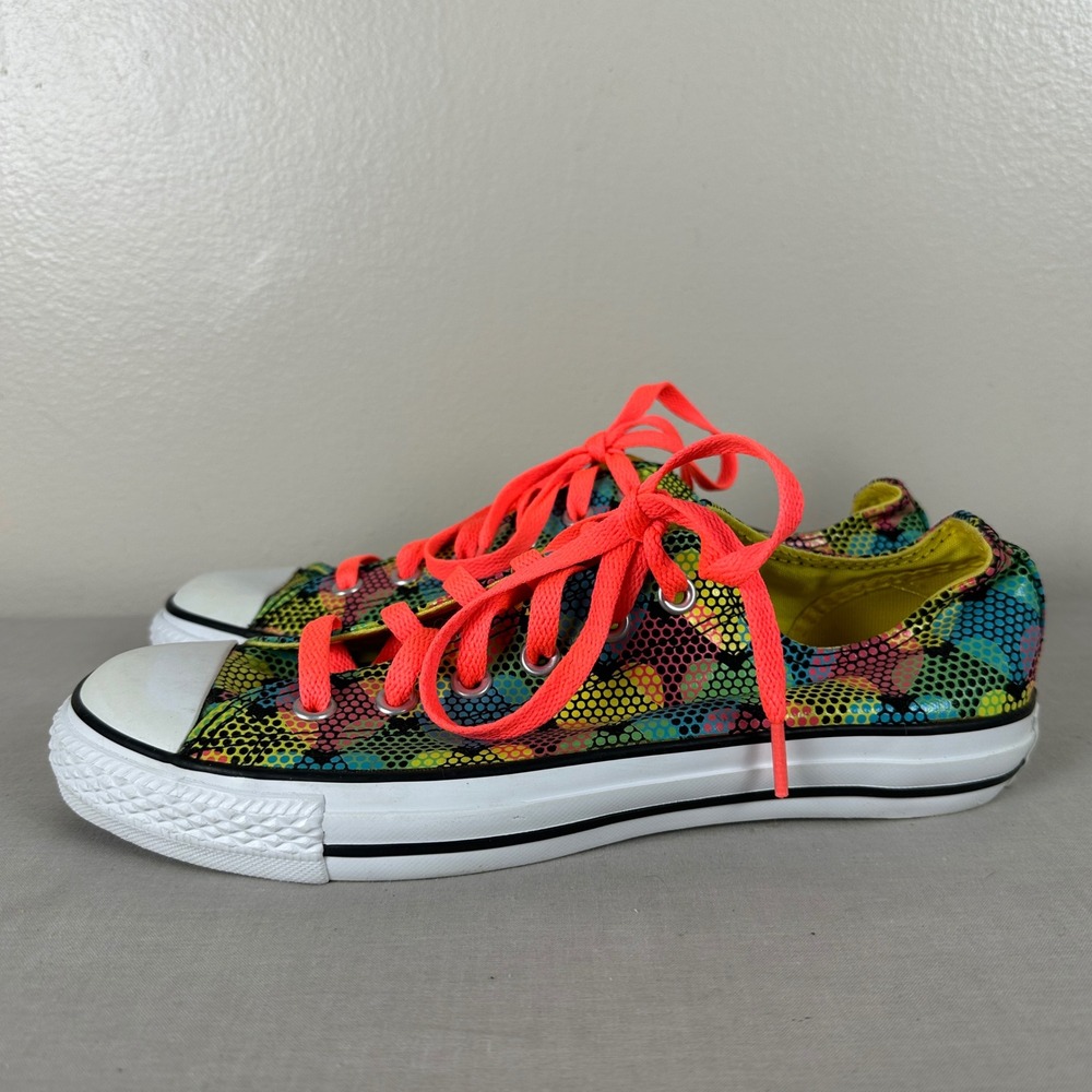 Converse Women's 9 Chuck Taylor All Star Low Top Multi-Color Heart Neon - Picture 6 of 8